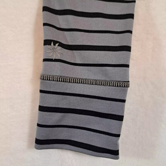 Athleta Running Leggings Black Gray Striped‎ XS Womens Workout Yoga - Picture 7 of 12